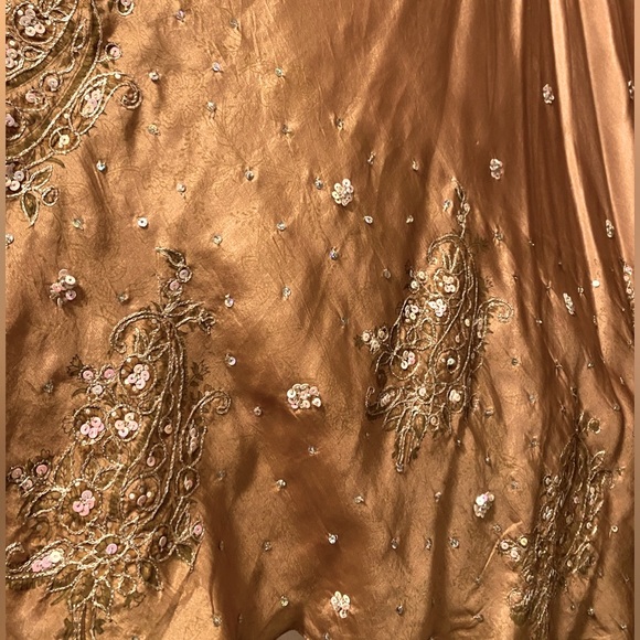 Vintage Casbah Cate Gold Sequined Silk Skirt - Picture 6 of 13